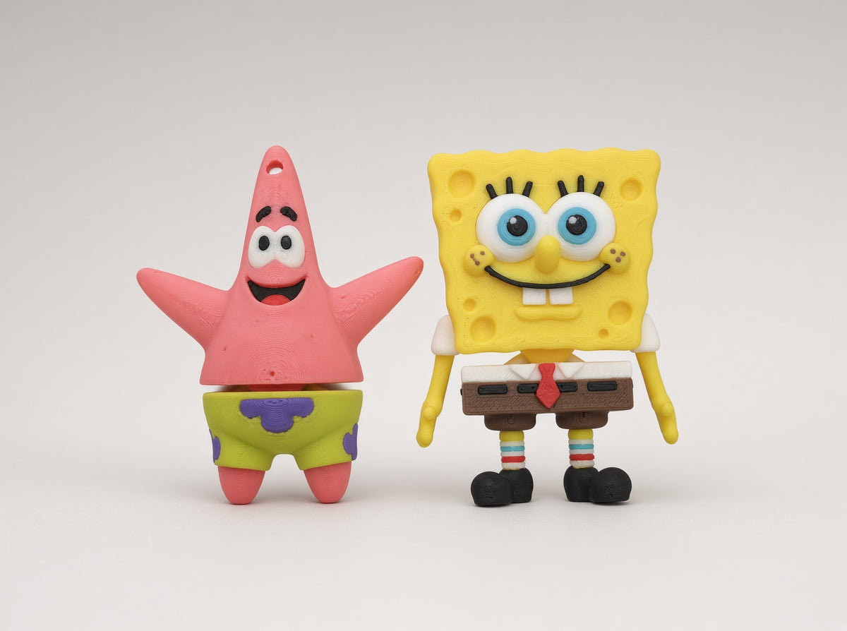 Articulated Patrick Star Minifigure Collectible Keychain