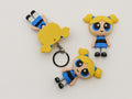 Articulated Powerpuff Girls Minifigure Collectible Keychain (Bubbles, Buttercup and Blossom)