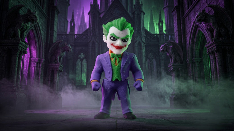 Articulated Joker Minifigure Collectible Keychain.