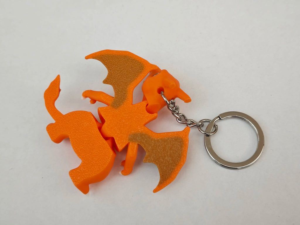 Articulated Charizard Minifigure Collectible Keychain.