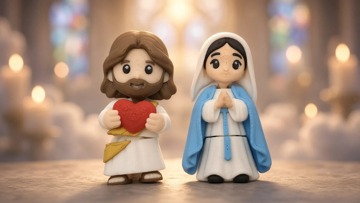 Articulated Jesus with a Heart Minifigure Collectible Keychain.