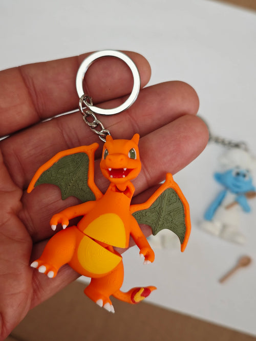 Articulated Charizard Minifigure Collectible Keychain.