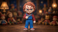 Articulated Chucky Minifigure Collectible Keychain.