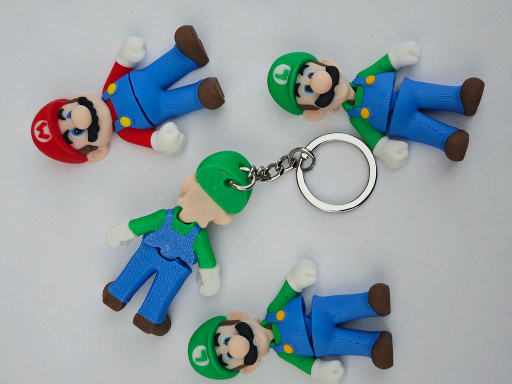 Articulated Luigi Minifigure Collectible Keychain.