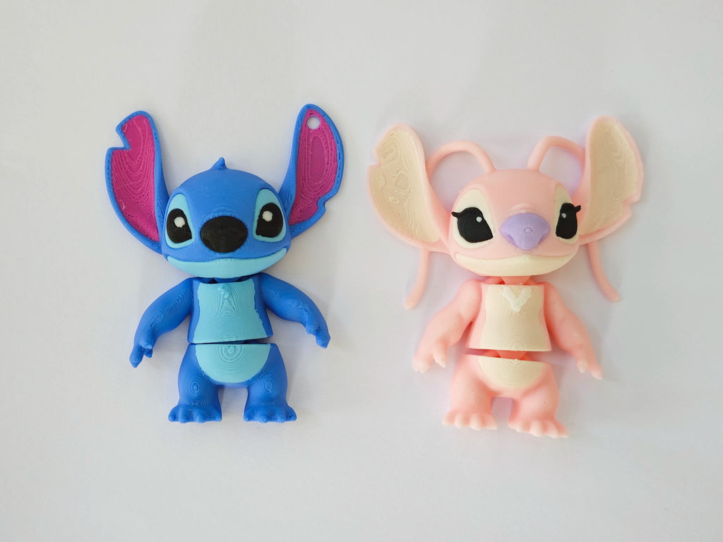 Articulated Stitch Minifigure Collectible Keychain.