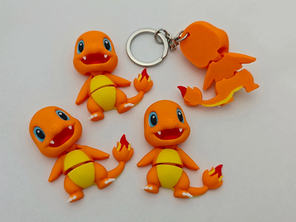 Articulated Charmander Minifigure Collectible Keychain