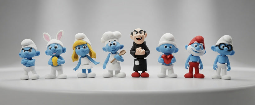 Articulated Smurfs Collection Minifigure Keychains – 8 Character Variants