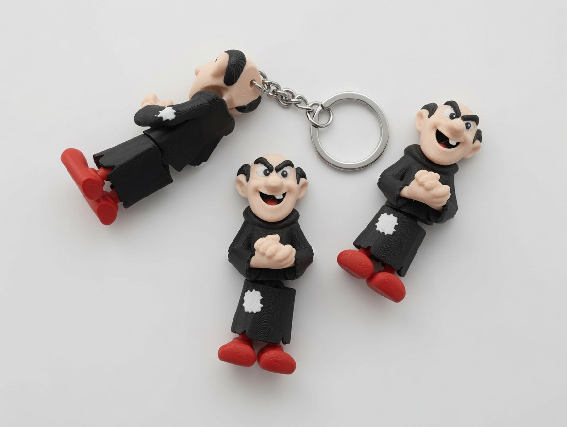 Articulated Smurfs Collection Minifigure Keychains – 8 Character Variants