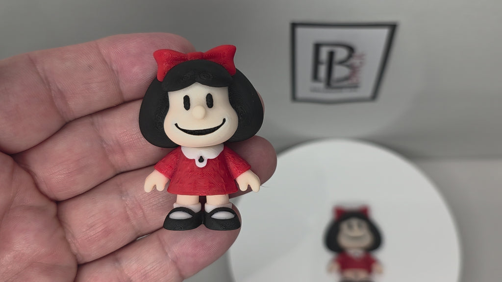 Articulated Mafalda Minifigure Collectible Keychain