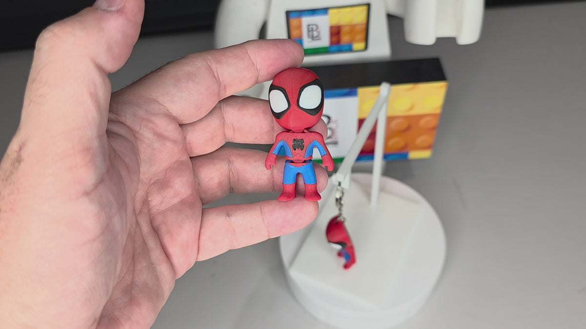 Articulated Spiderman Minifigure Collectible Keychain – 4 Suit Variants