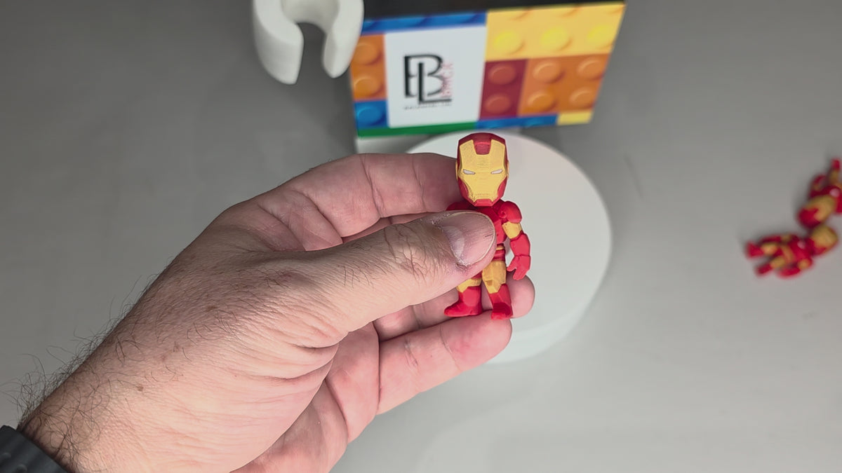 Articulated Ironman Minifigure Collectible Keychain – 4 Suit Variants