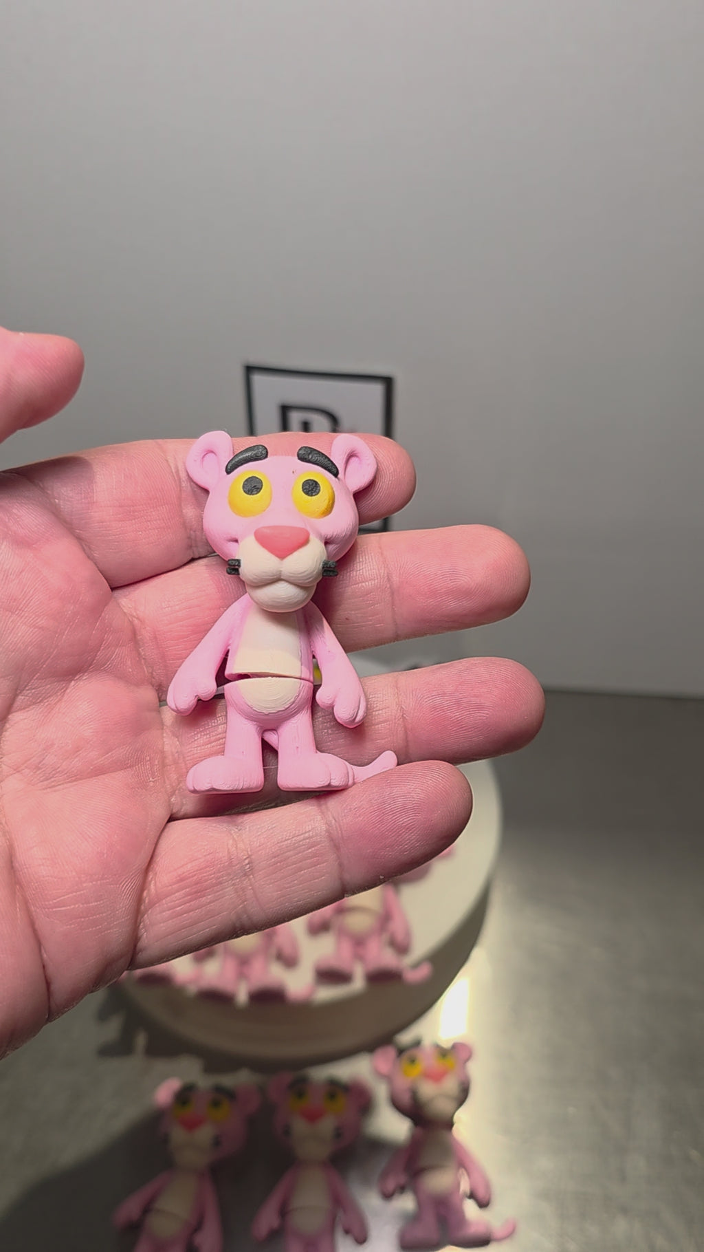 Articulated Pink Panther Minifigure Collectible Keychain