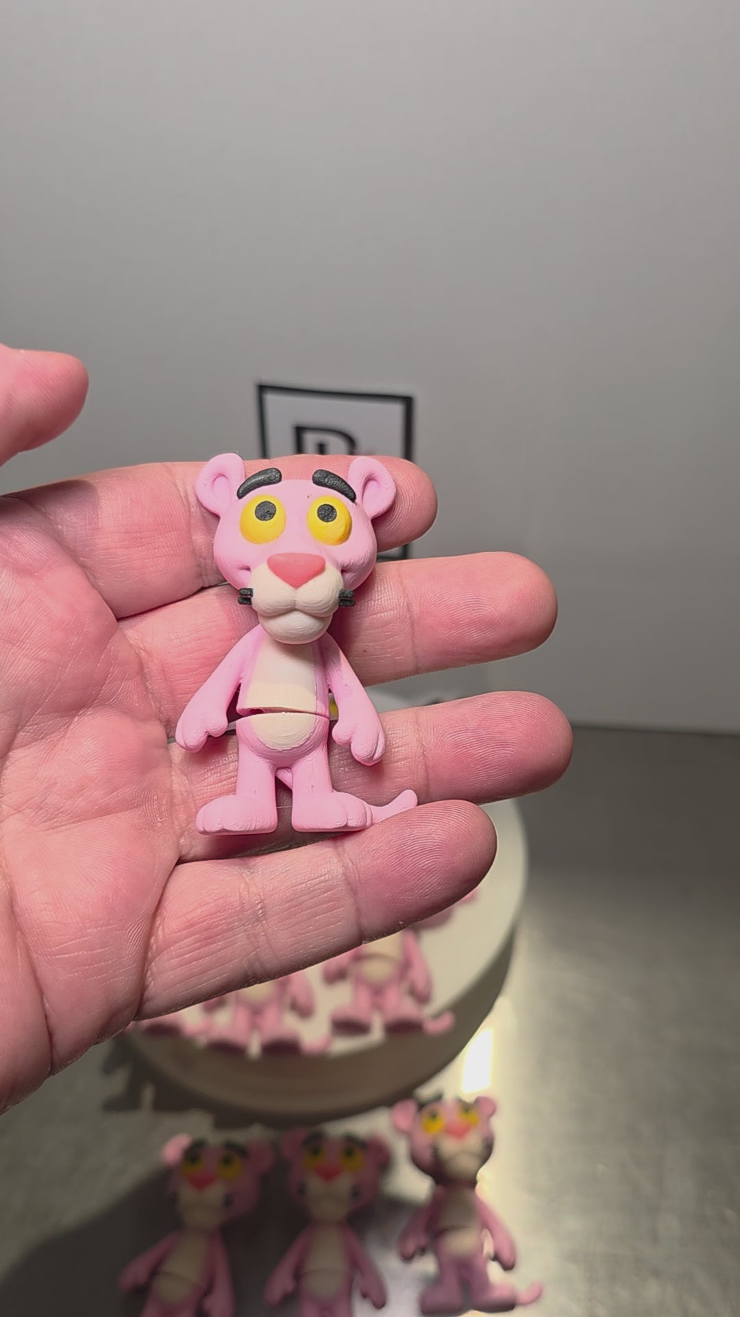 Articulated Pink Panther Minifigure Collectible Keychain