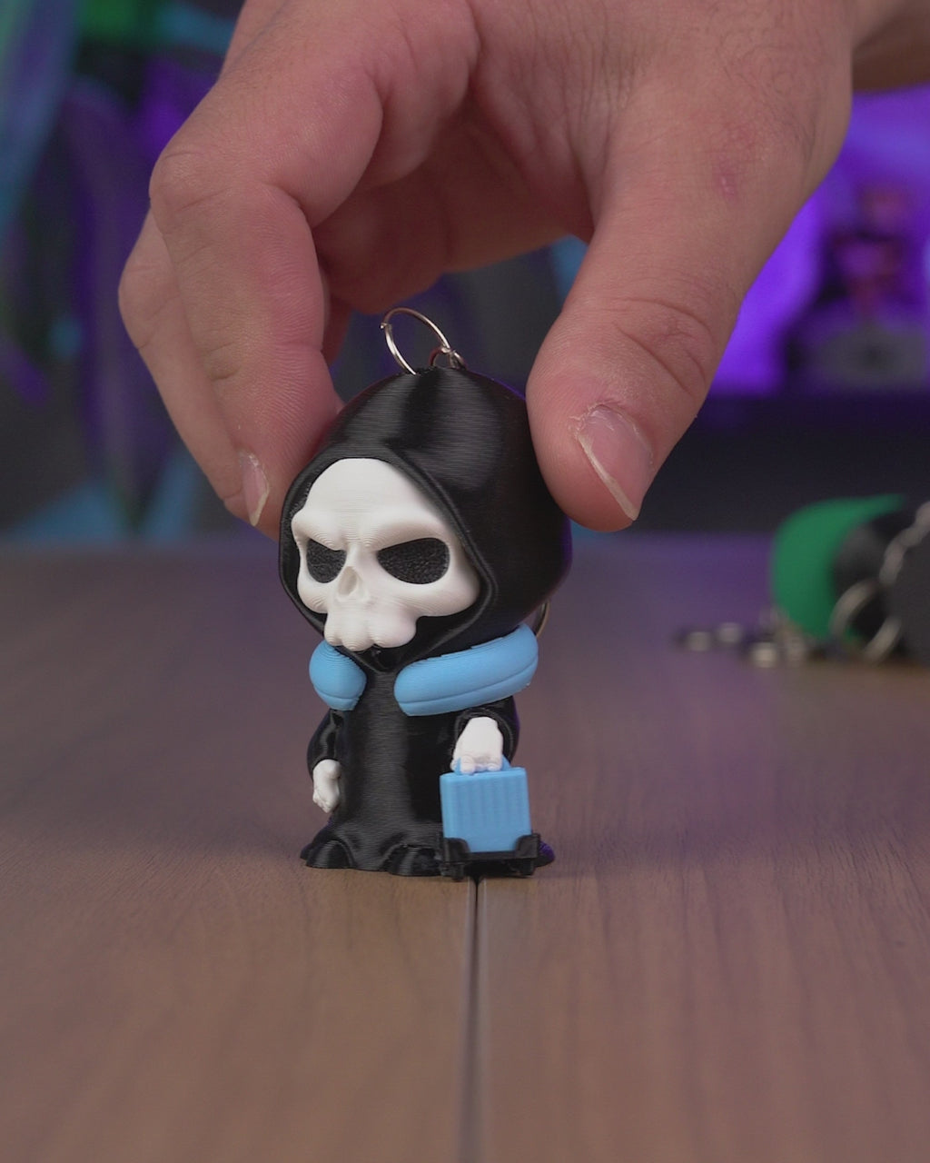 Grim Reaper "Final Boarding" Collectible Figure Keychain