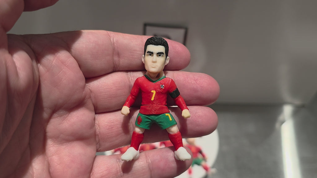 Articulated Cristiano Ronaldo Minifigure Collectible Keychain.