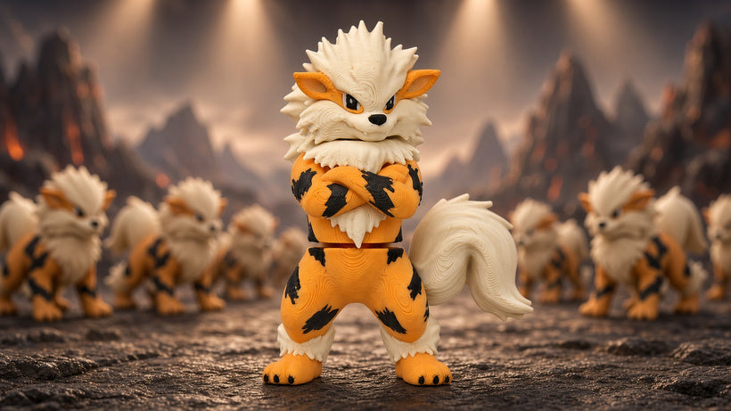 Articulated Arcanine Minifigure Collectible Keychain